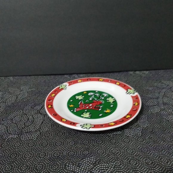 Gibson Christmas Treasures Reindeer SALAD/DESSERT - Picture 2 of 6